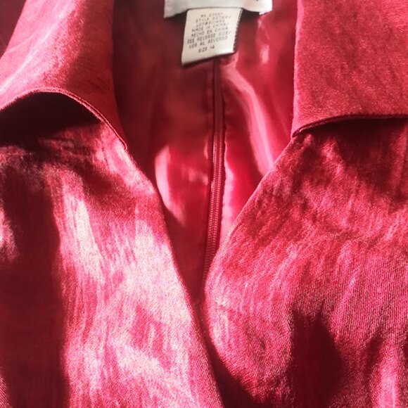 J.R. Nites by Carol Lin Red Blouse women's size 14 - Picture 14 of 16
